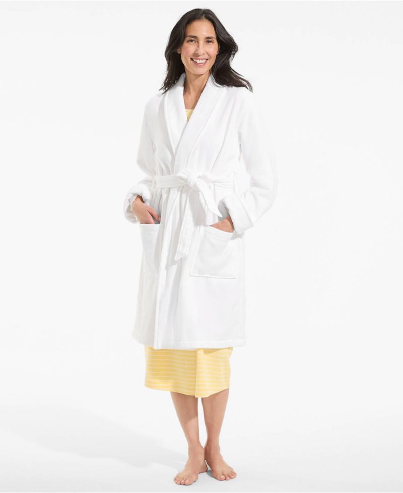 Women's Petite Cotton Terry Knee Length Spa Bath Robe