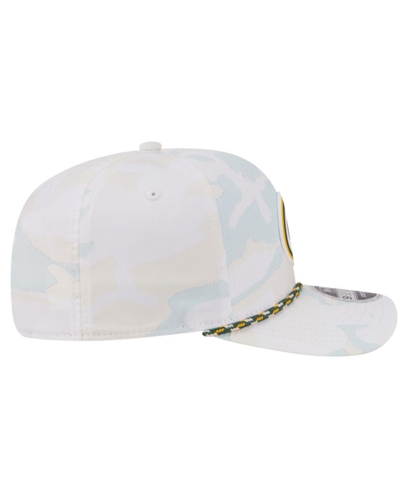 Men's White Green Bay Packers Camo Rope 9SEVENTY Adjustable Hat