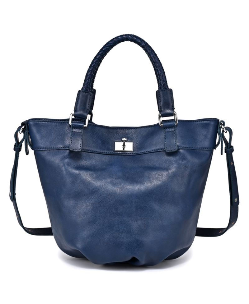 Pumpkin Small Leather Crossbody Bucket Bag
