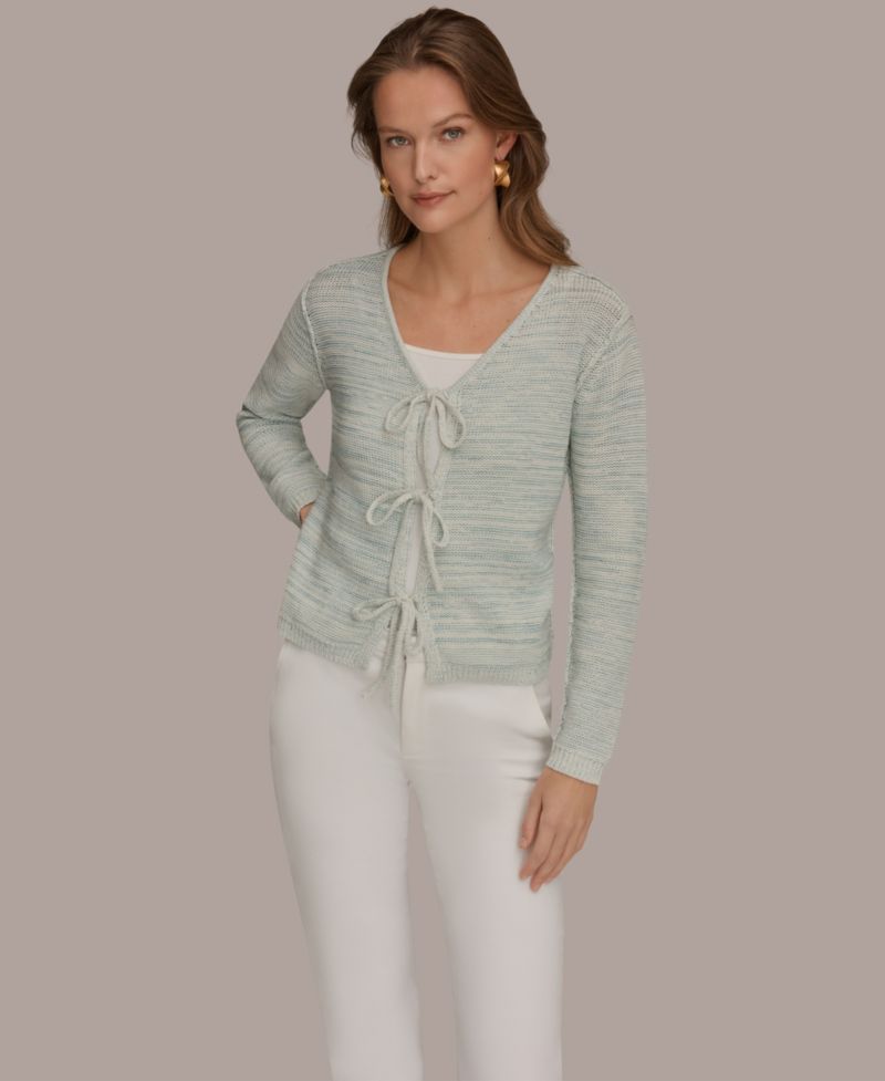 Women's V-Neck Tie-Front Cardigan