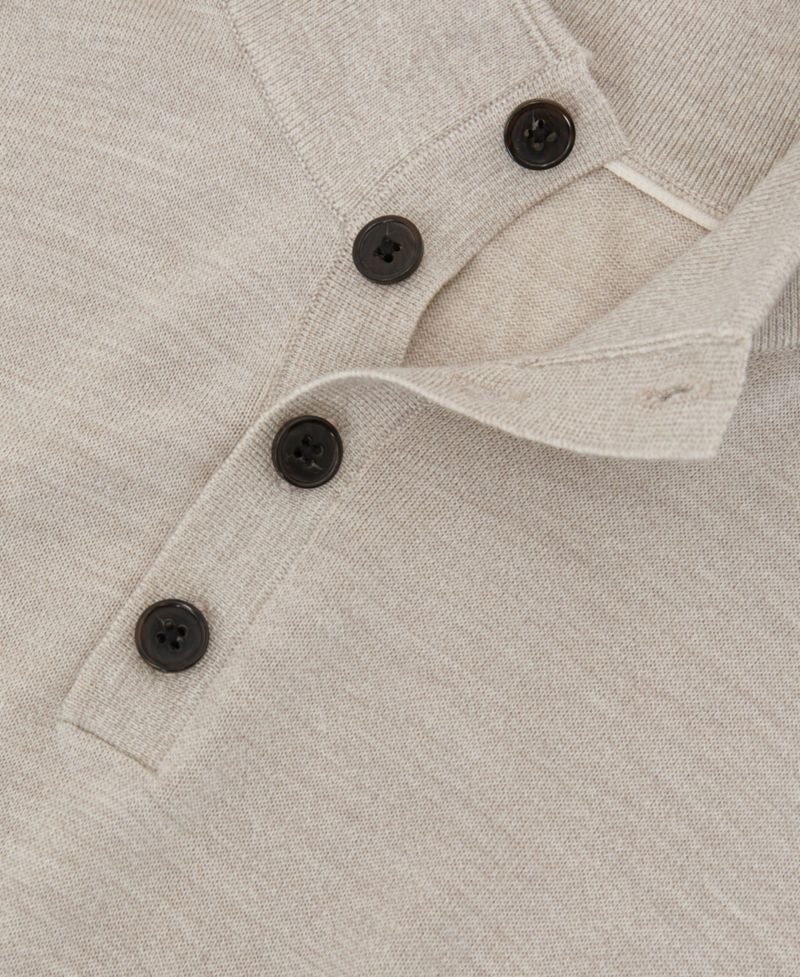 Men's Farnham Merino Wool Funnel-Neck Half-Button Jumper