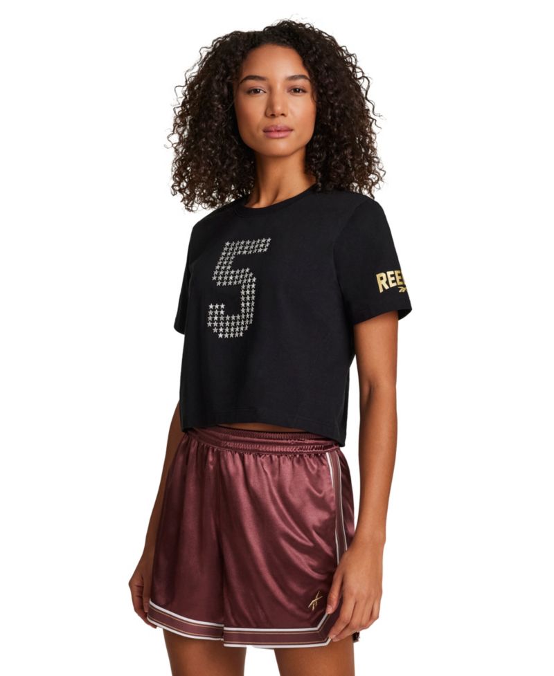 Women's Cropped Basketball Graphic T-Shirt