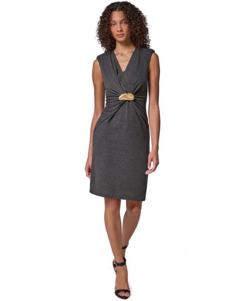 Women's V-Neck Sleeveless Knee-Length Sheath Dress