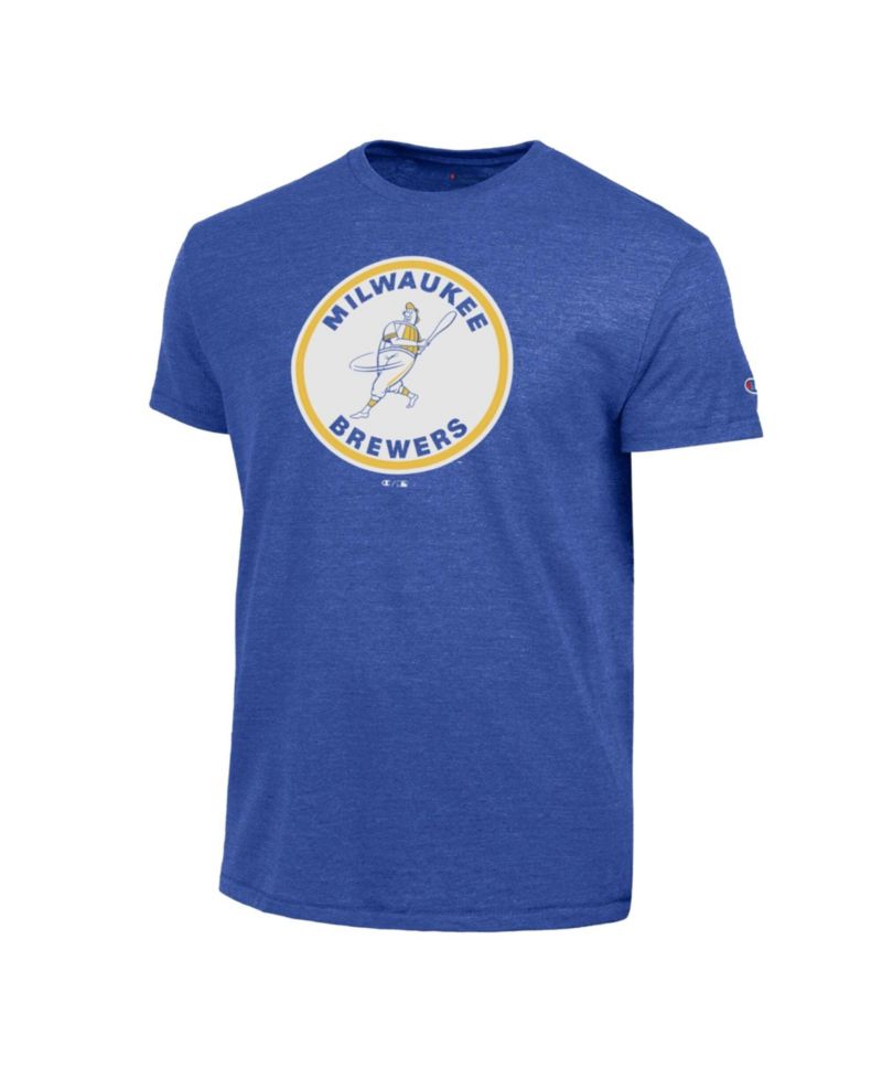 Men's Royal Milwaukee Brewers Cooperstown Logo Tri-Blend T-Shirt