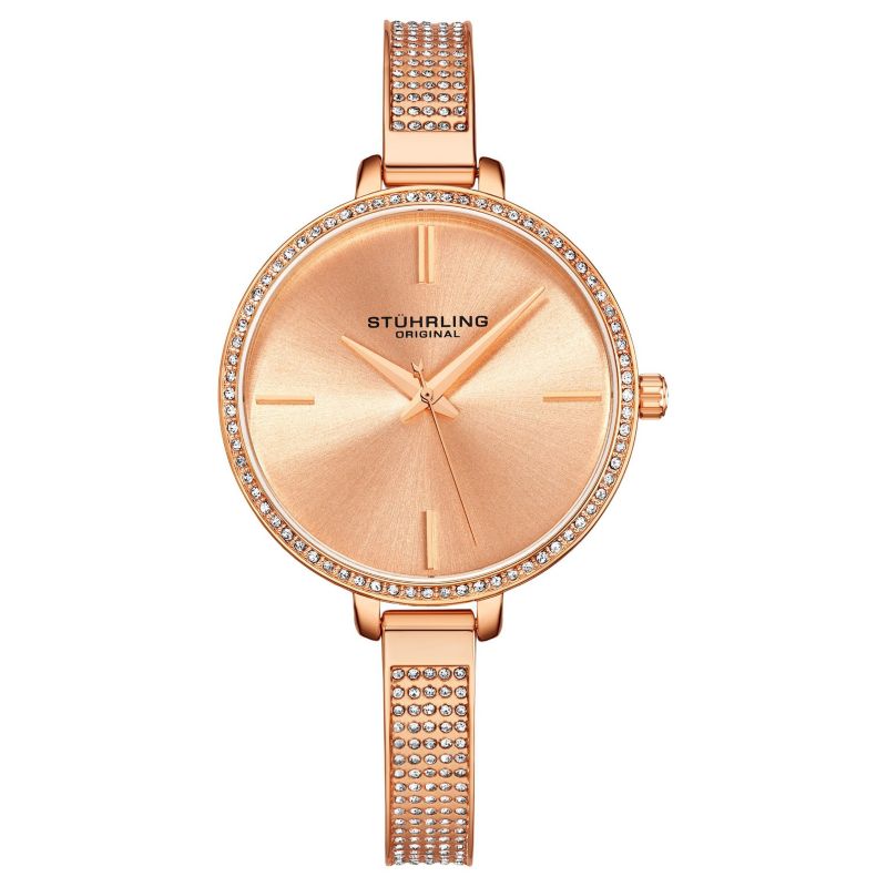 Ladies Quartz Watch Crystal Studded Bezel, Crystal Studded Bracelet Watch