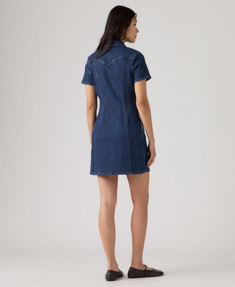 Women's Trace Western Denim Shirt Dress