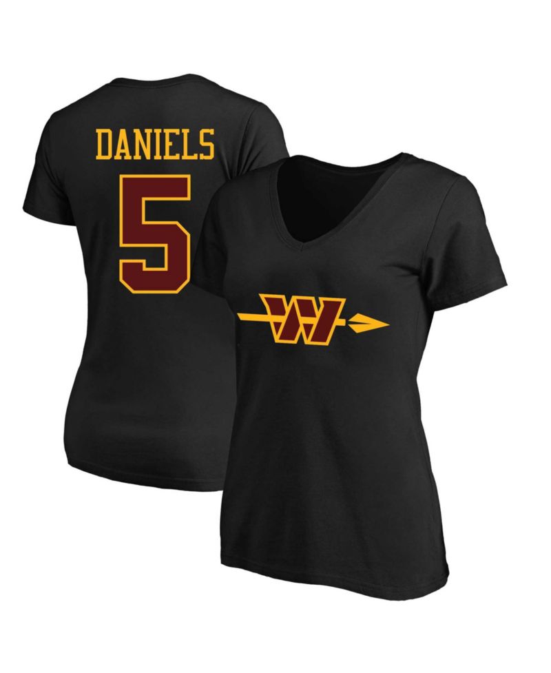 Plus Size Jayden Daniels Washington Commanders V-Neck Short-Sleeve Cotton T-Shirt
