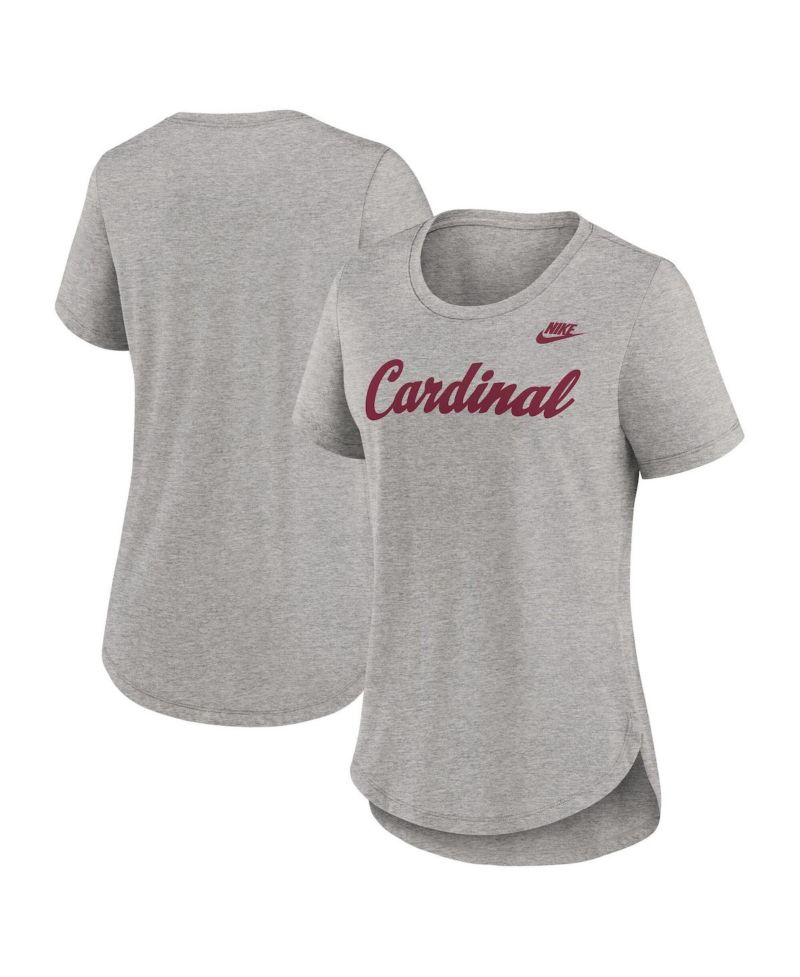 Women's Heather Gray Stanford Cardinal Legacy Tri-Blend T-Shirt