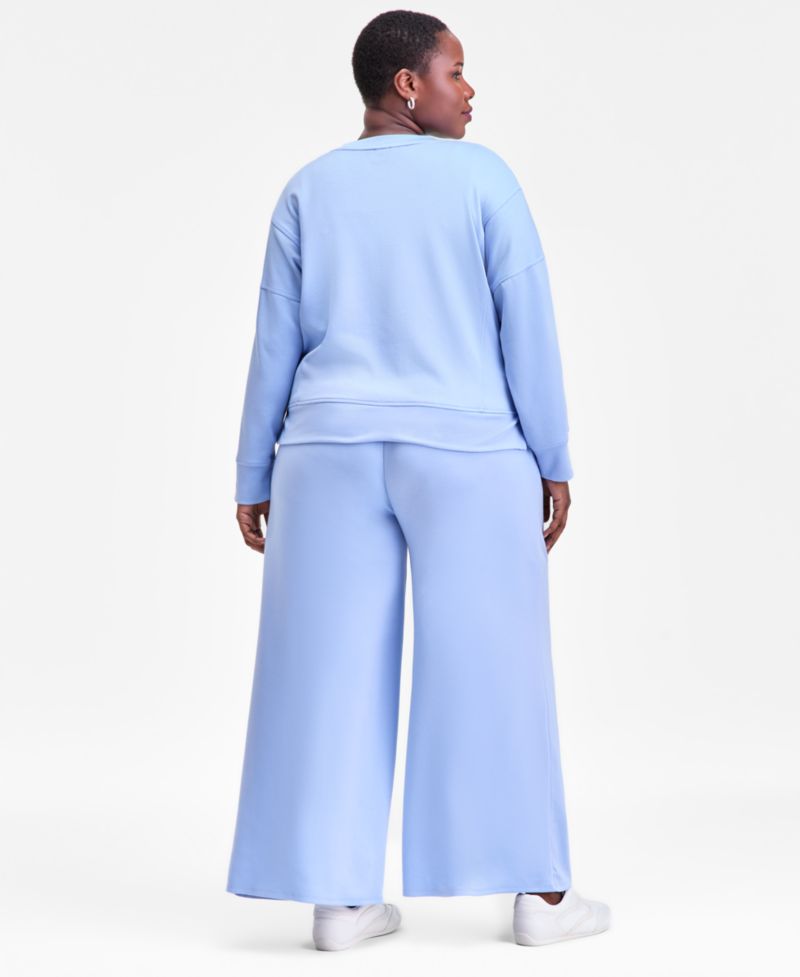 Plus Size Pull-On Wide-Leg Sweatpants