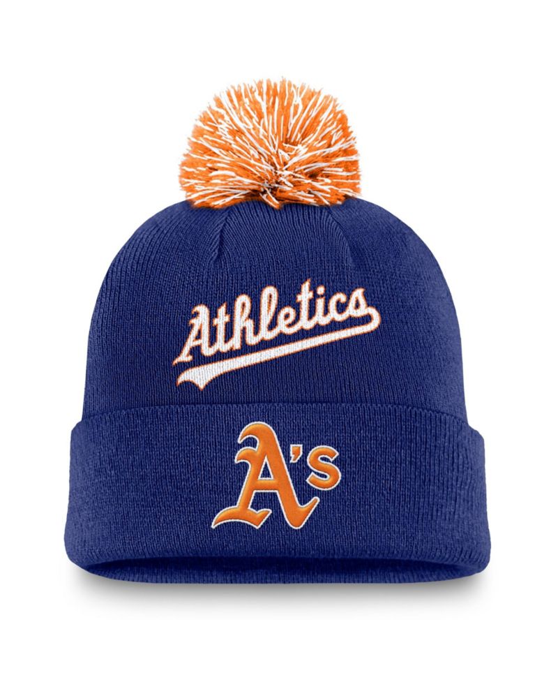 Men's Royal Athletics Peak Cuffed Knit Hat with Pom