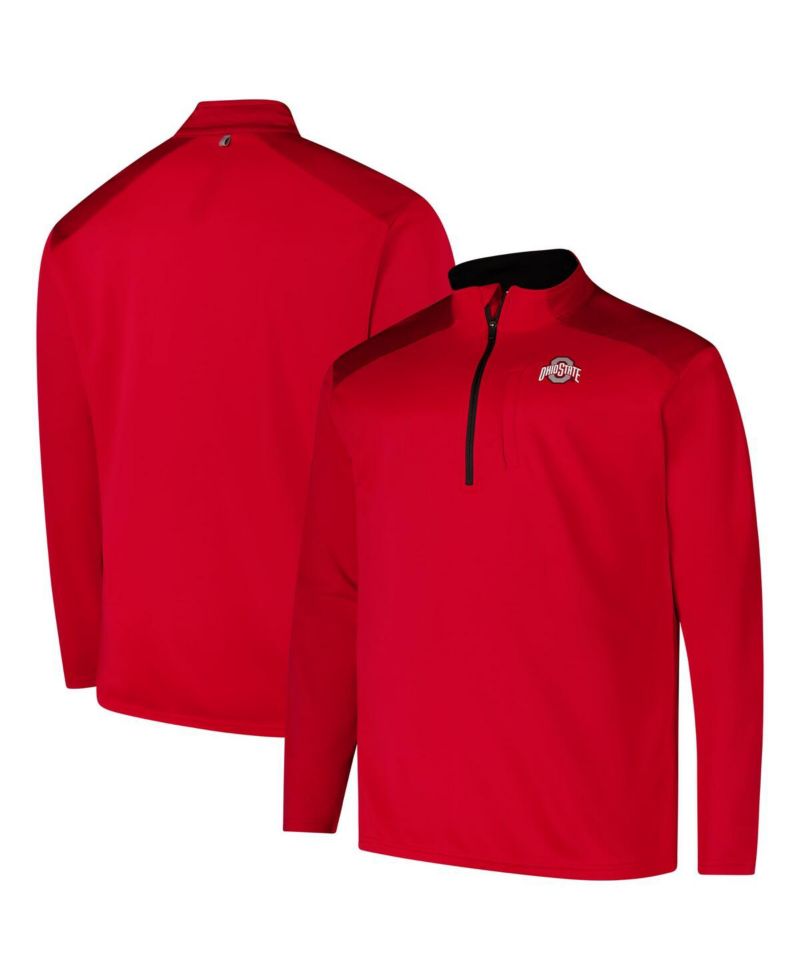 Men's Scarlet Ohio State Buckeyes Big & Tall Defender Quarter-Zip Top