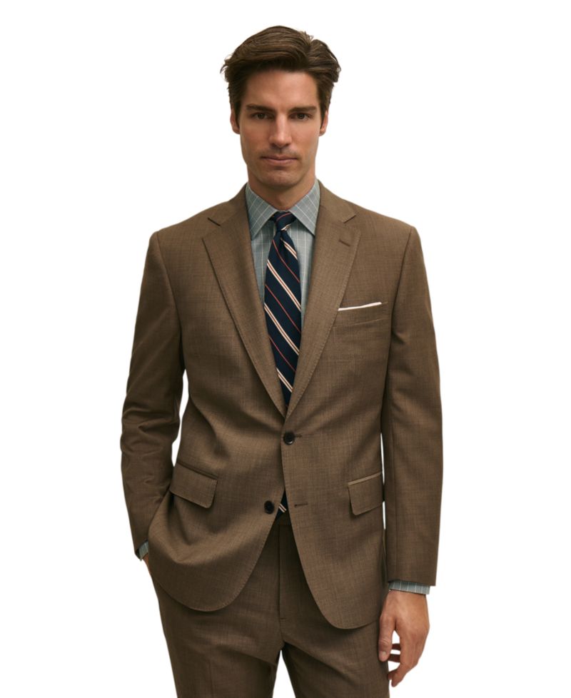 Мужской костюм из смесовой шерсти классического кроя от Brooks Brothers с отделяющим пиджаком