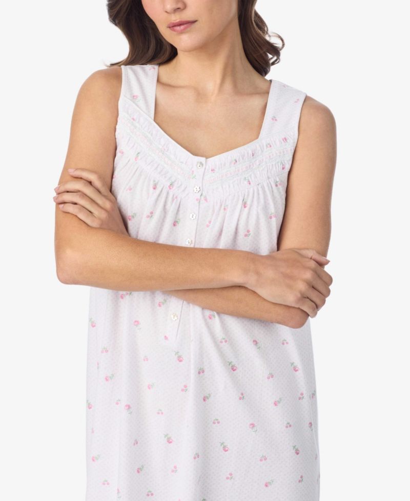 Women's Sleeveless Cotton Jersey Knit Long Nightgown