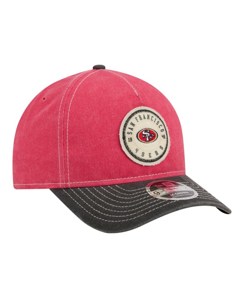 Men's Scarlet/Black San Francisco 49ers 9FORTY Felt A-Frame Adjustable Hat