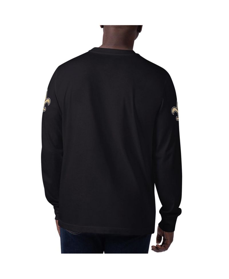 Men's Black New Orleans Saints Clutch Hit Long Sleeve T-Shirt