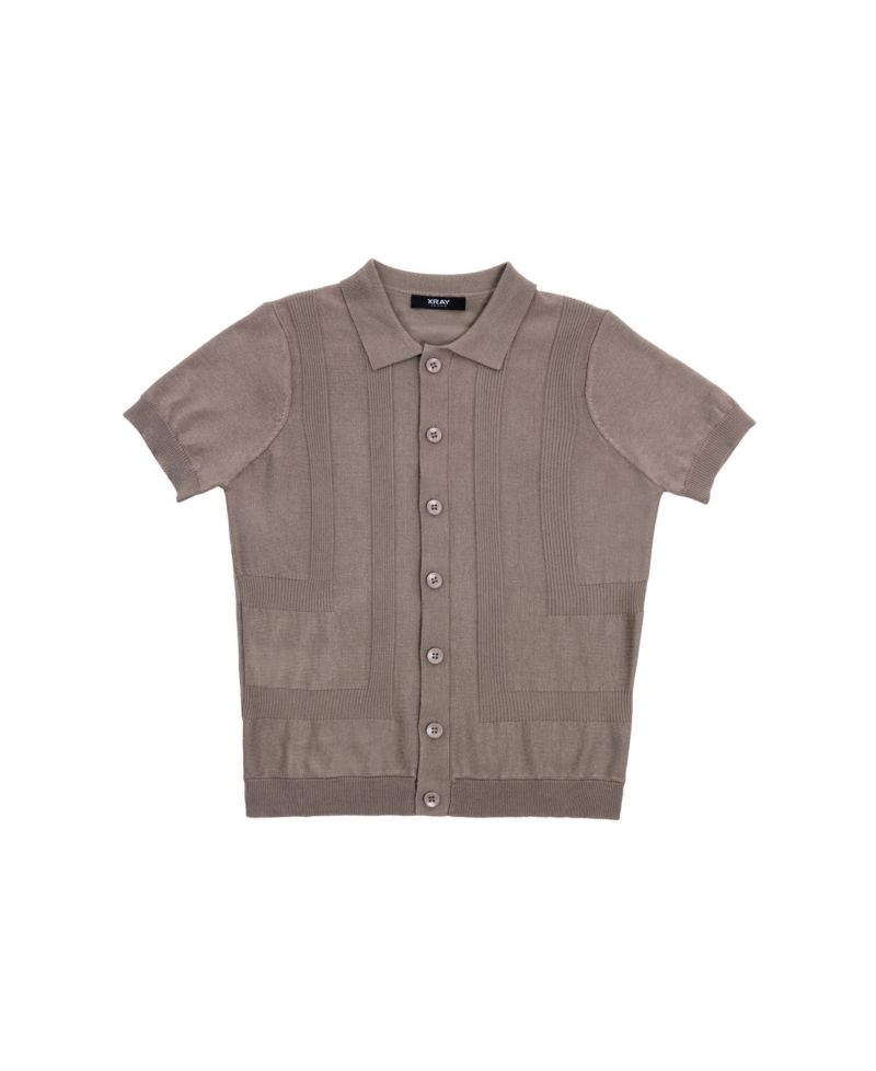 Boys Boy's Size 4-18 Button-Up Short Sleeve Sweater Shirt