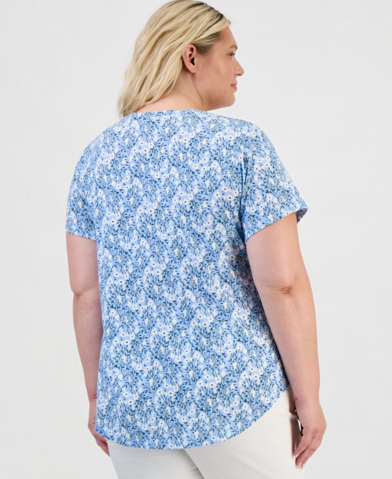 Petite Printed Short-Sleeve Crewneck Tee