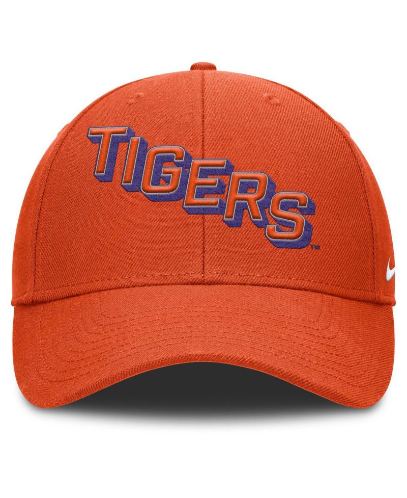 Men's Orange Clemson Tigers Slanted Primetime Rise Performance Adjustable Hat