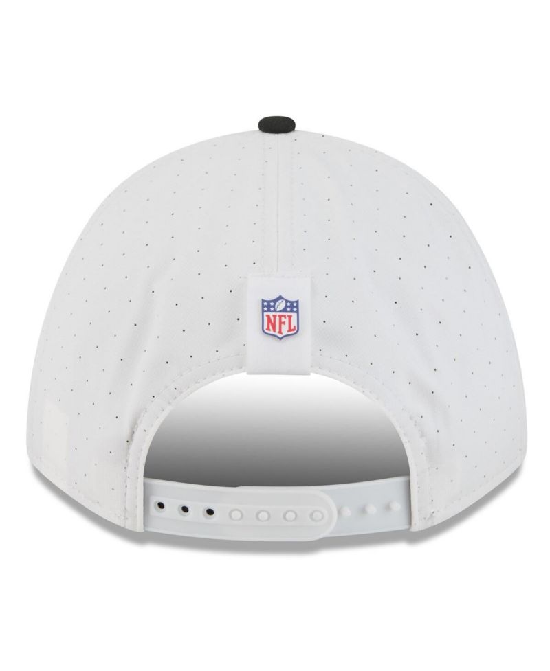 Men's White/Black Las Vegas Raiders 2025 NFL Training Camp A-Frame 9FORTY Adjustable Hat