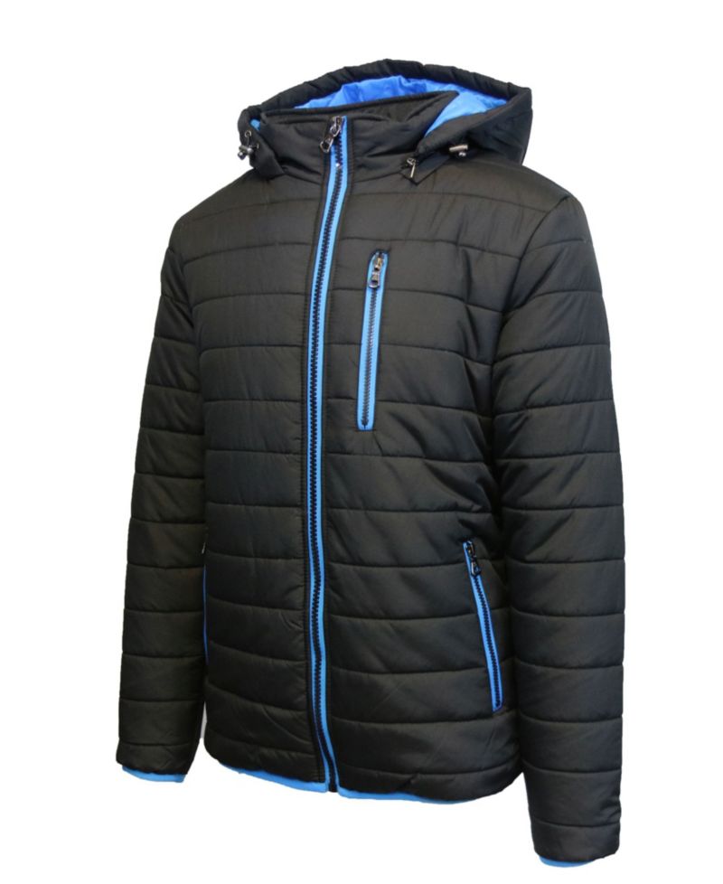 Spire By Galaxy Men's Puffer Bubble Jacket with Contrast Trim