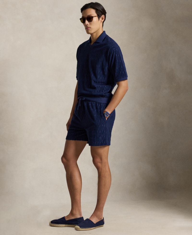 Men's Cable-Knit Terry Regular-Fit Shorts, 5" Inseam