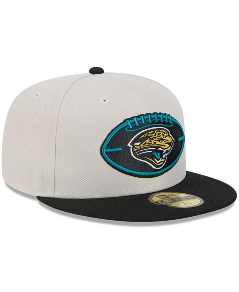 Men's Stone/Black Jacksonville Jaguars 2024 Sideline Historic 59FIFTY Fitted Hat