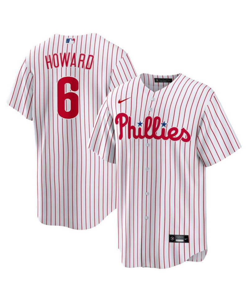 Men's Ryan Howard White Philadelphia Phillies Replica Jersey