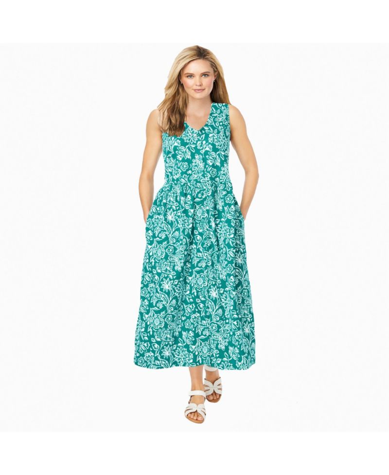 Plus Size Sleeveless Button Front Dress