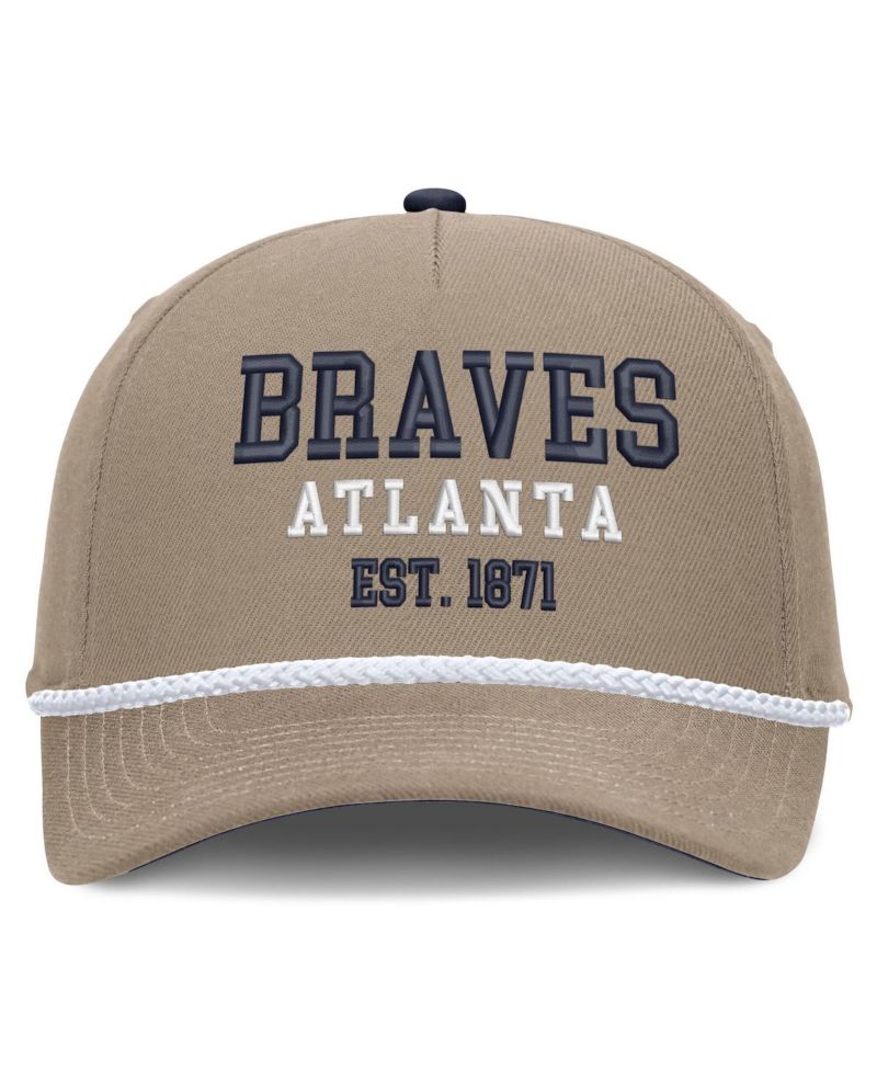Men's Khaki Atlanta Braves Father's Day Rope Rise Adjustable Hat