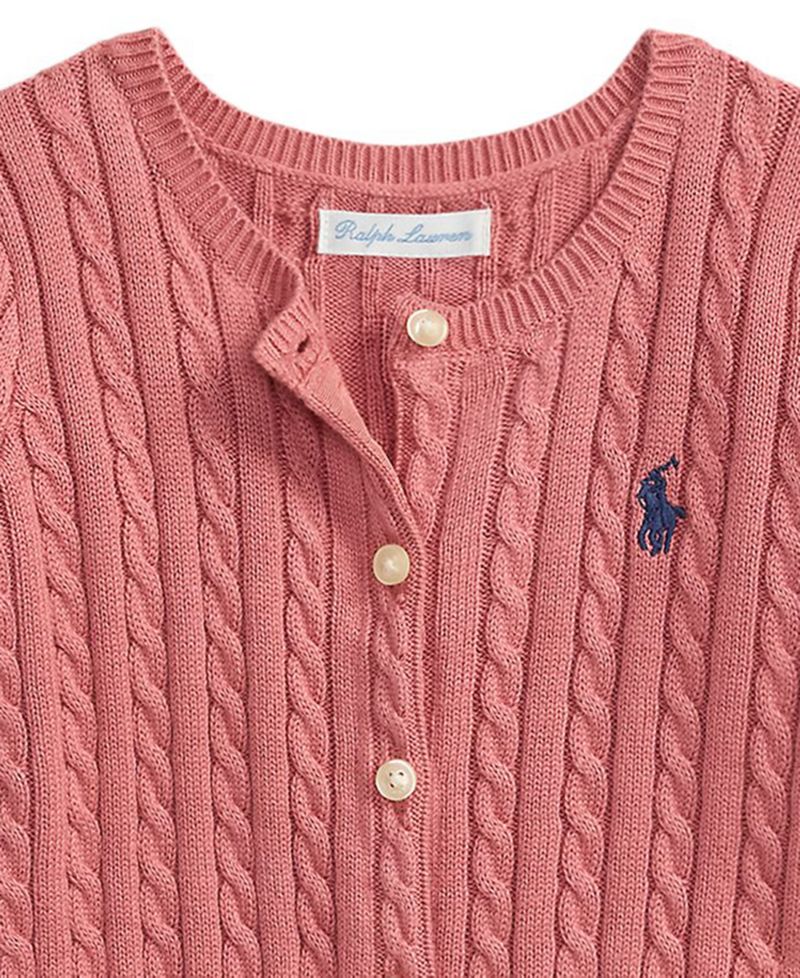 Baby Girls' Mini Cable Cotton Cardigan