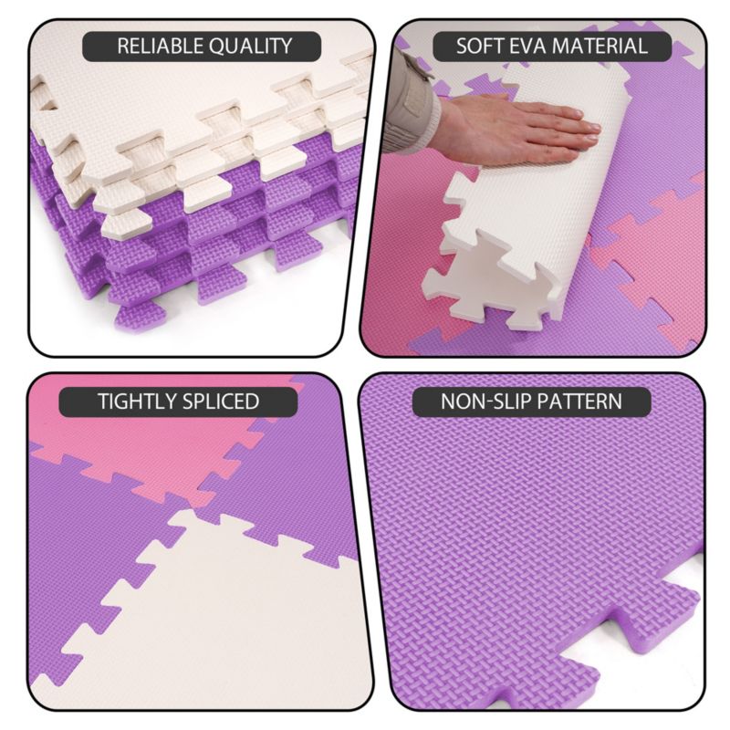 36 Tile Thick Interlocking Puzzle Foam Exercise Play Mat