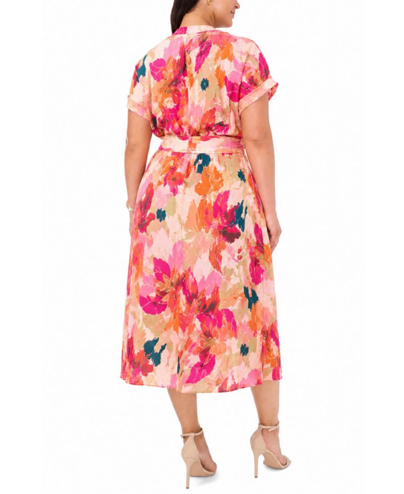 Plus Size Split Crewneck Midi Dress