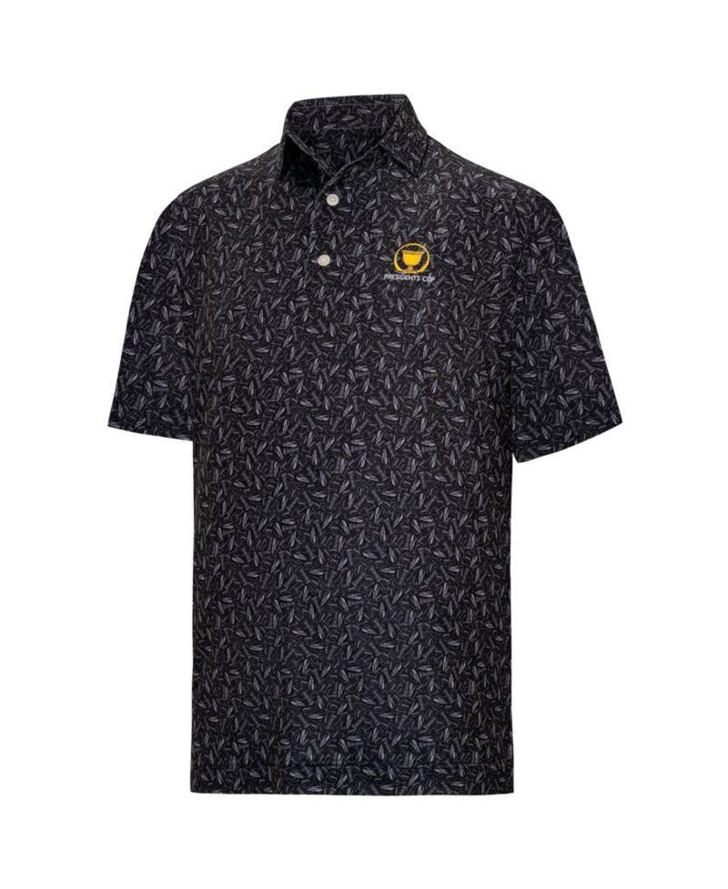 Men's Black Presidents Cup 2026 President's Cup ProDry Chicago Print Lisle Polo