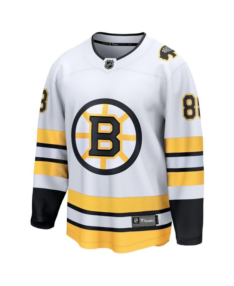 Men's David Pasternak White Boston Bruins Away Breakaway Player Jersey