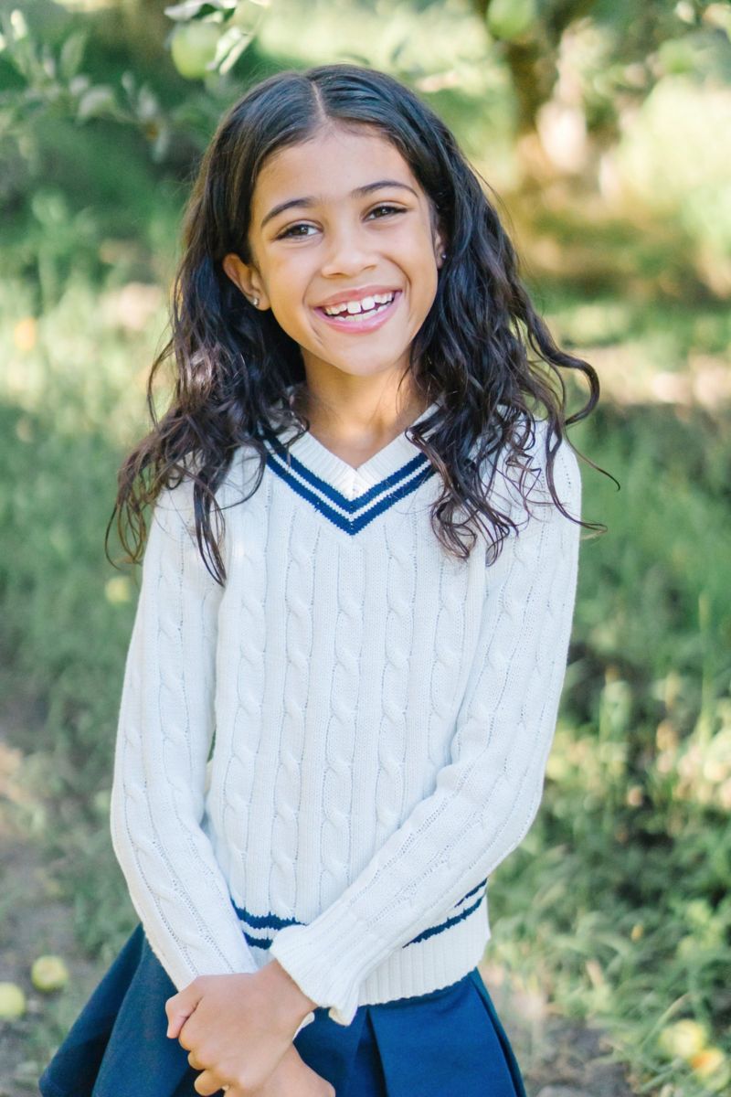 Baby Girls Hope and Henry Long Sleeve V-Neck Cricket Sweater