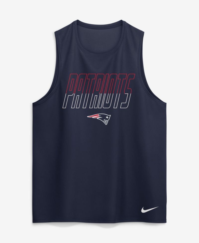 Men's Navy New England Patriots Kickoff Miler Dri-FIT Tank&iquest; Top