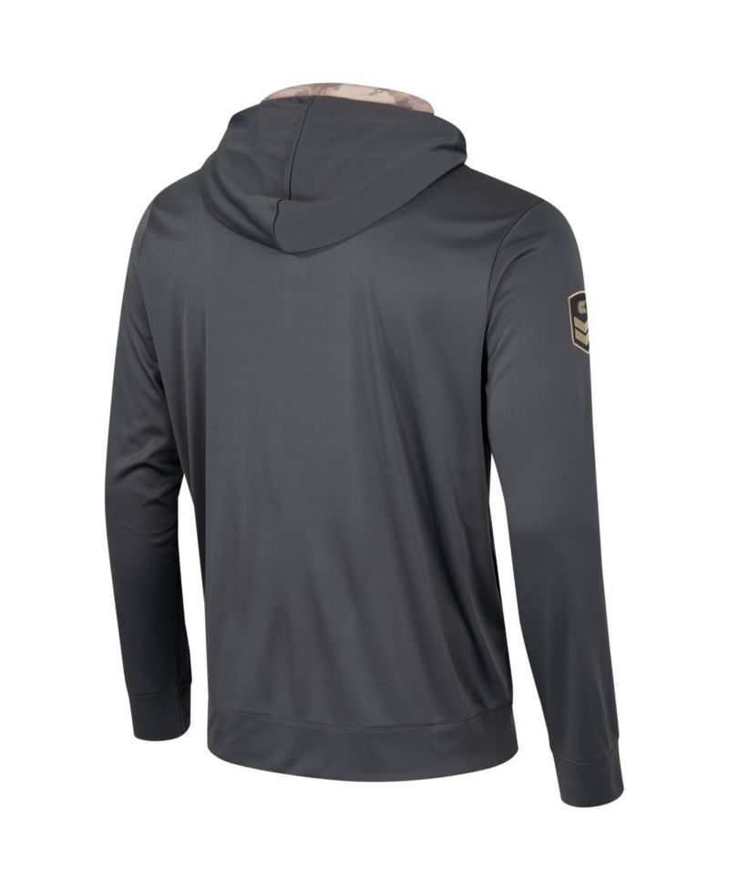 Men's Charcoal Michigan State Spartans OHT Military-Inspired Appreciation Long Sleeve Hoodie T-shirt
