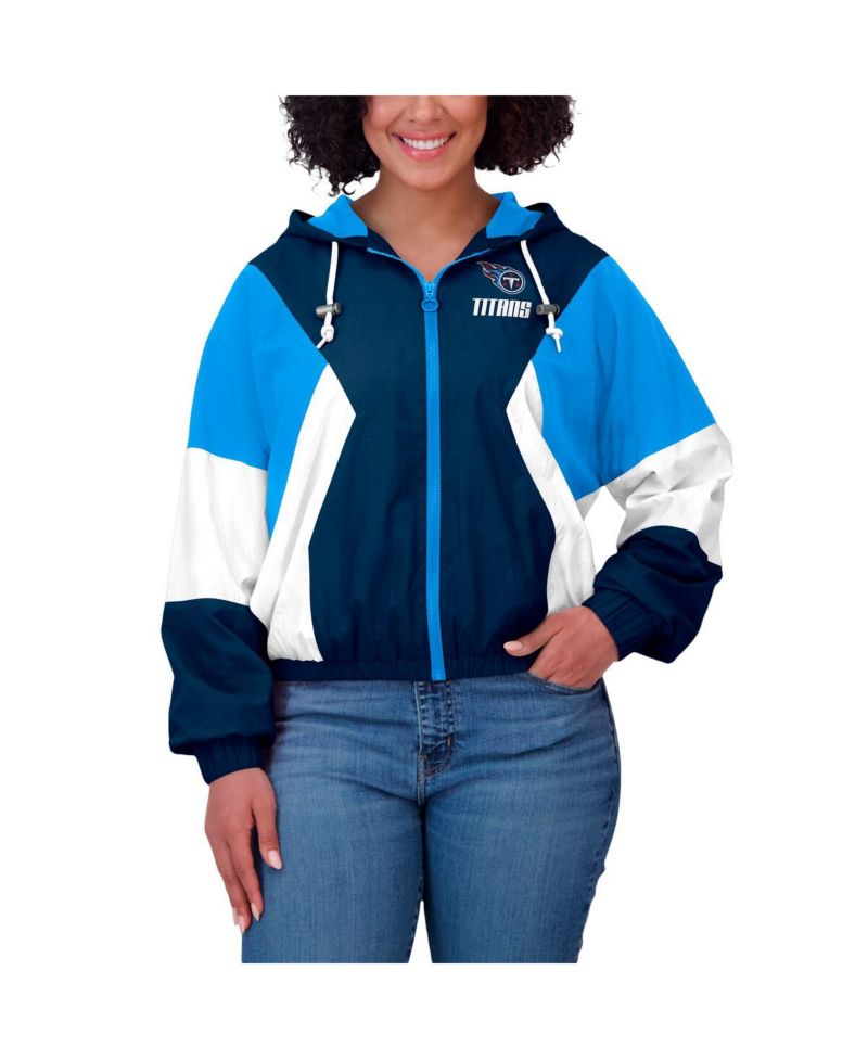 Women's Light Blue Tennessee Titans Color Block Full-Zip Windbreaker Jacket