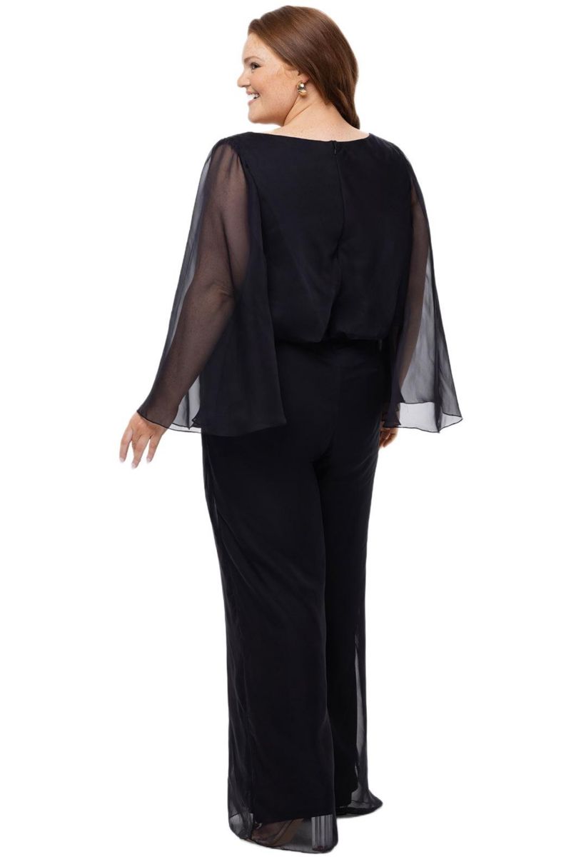 Women's Scoop Neck Wide Leg Jumpsuit with Sleeves