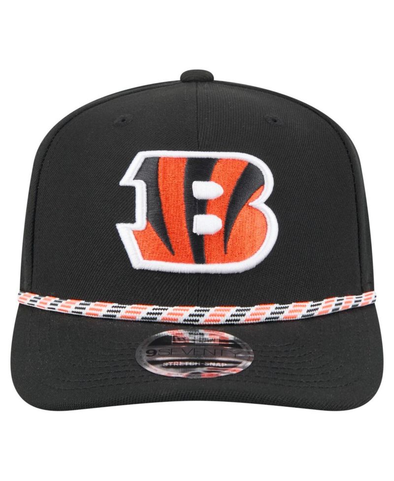 Men's Black Cincinnati Bengals Gameday Multi Rope 9SEVENTY Stretch-Snap Hat
