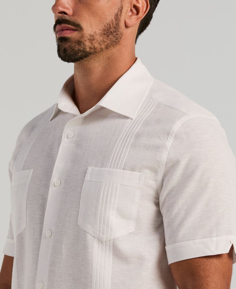 Men's Linen Blend Four-Pocket Shirt