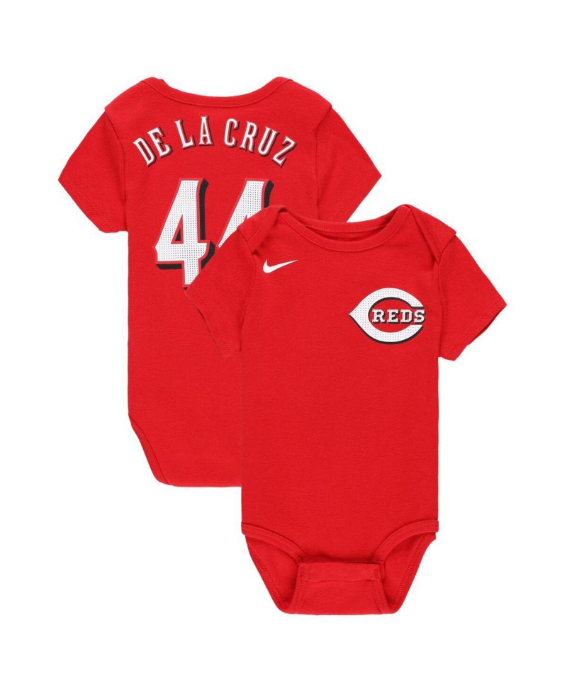 Baby Elly De La Cruz Red Cincinnati Reds Fuse Name & Number Bodysuit