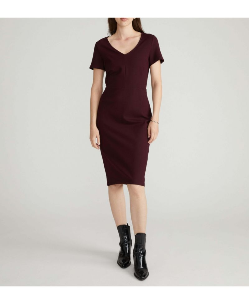 Plus Size Executive V Neck Ponte Dress