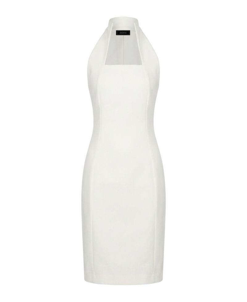 Women's High Neck Cotton Mini Dress