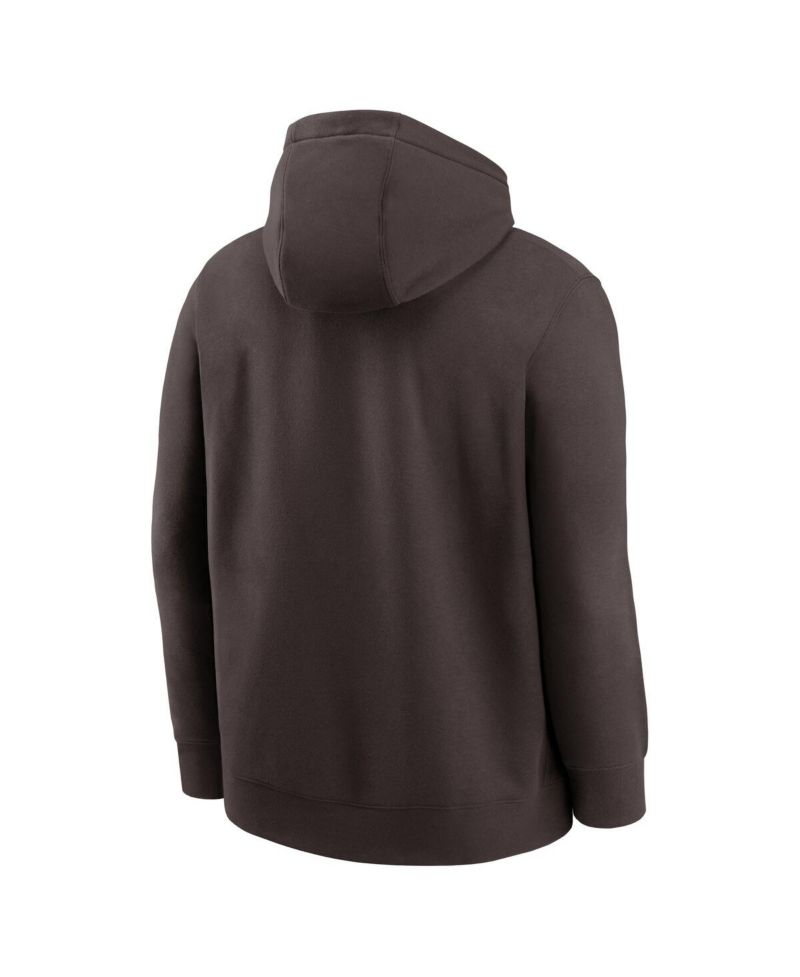 Men's Brown Cleveland Browns Busted Play Club Fleece Pullover Hoodie