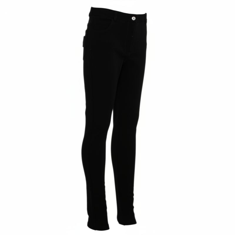 Women's Black Knit Zip Front Leggings