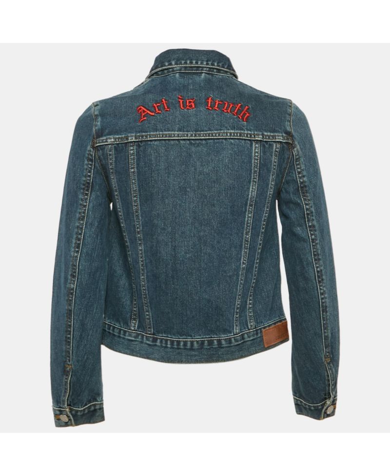 Women's Pre-Owned Zadig and Voltaire Blue Denim Button Front Kioky Art Jacket