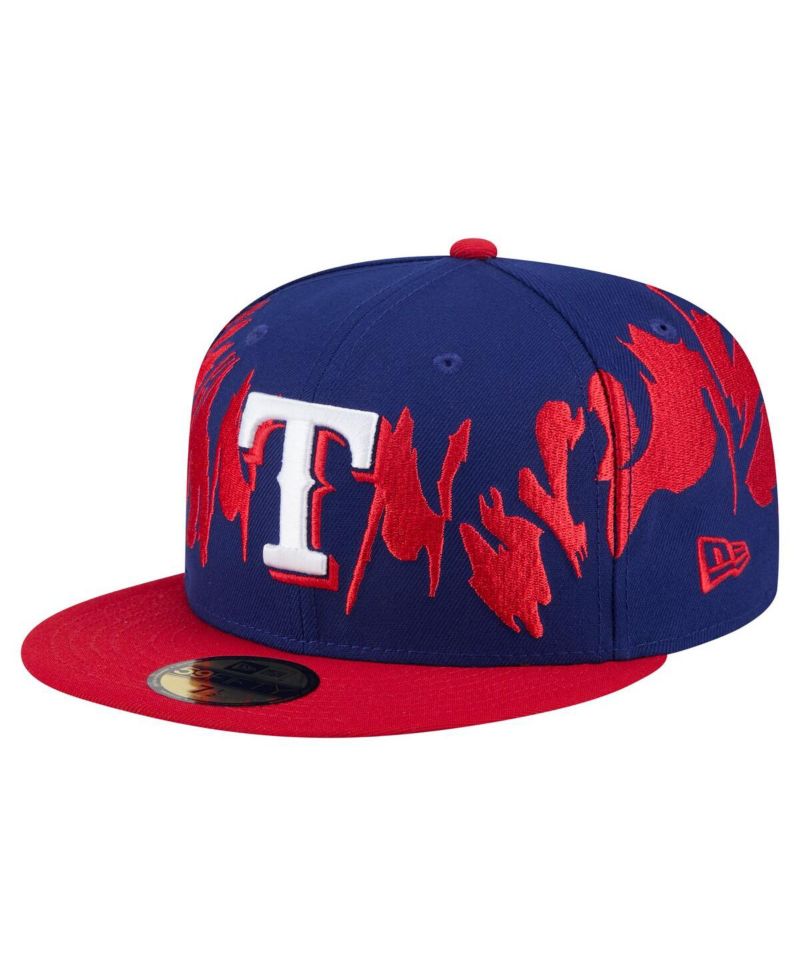 Men's Royal/Red Texas Rangers Retro Pattern 59FIFTY Fitted Hat