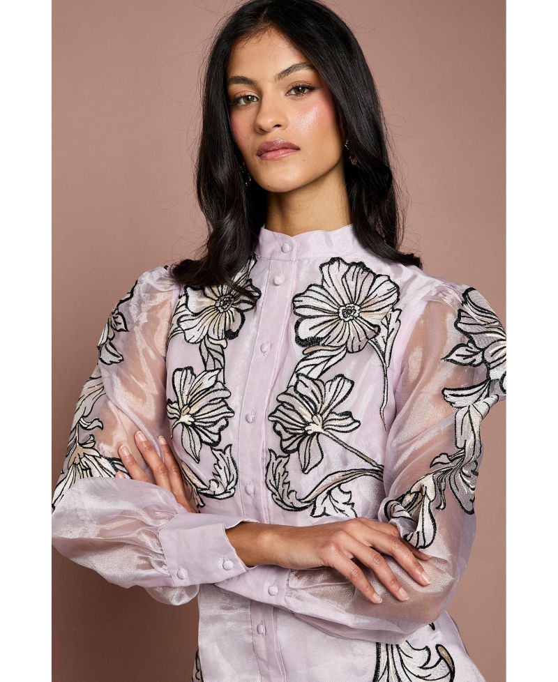 Women's Petite Embroidered Midi Dress