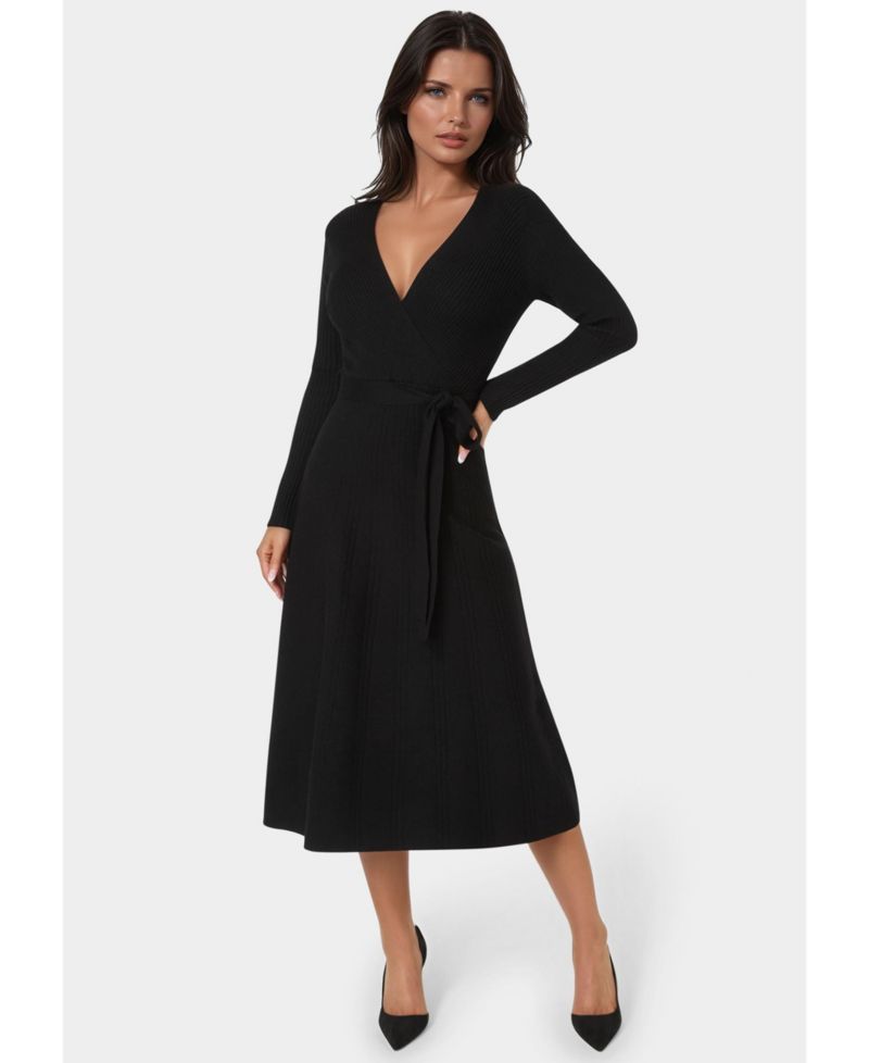 Women's Fit and Flare Midi Sweater Dress
